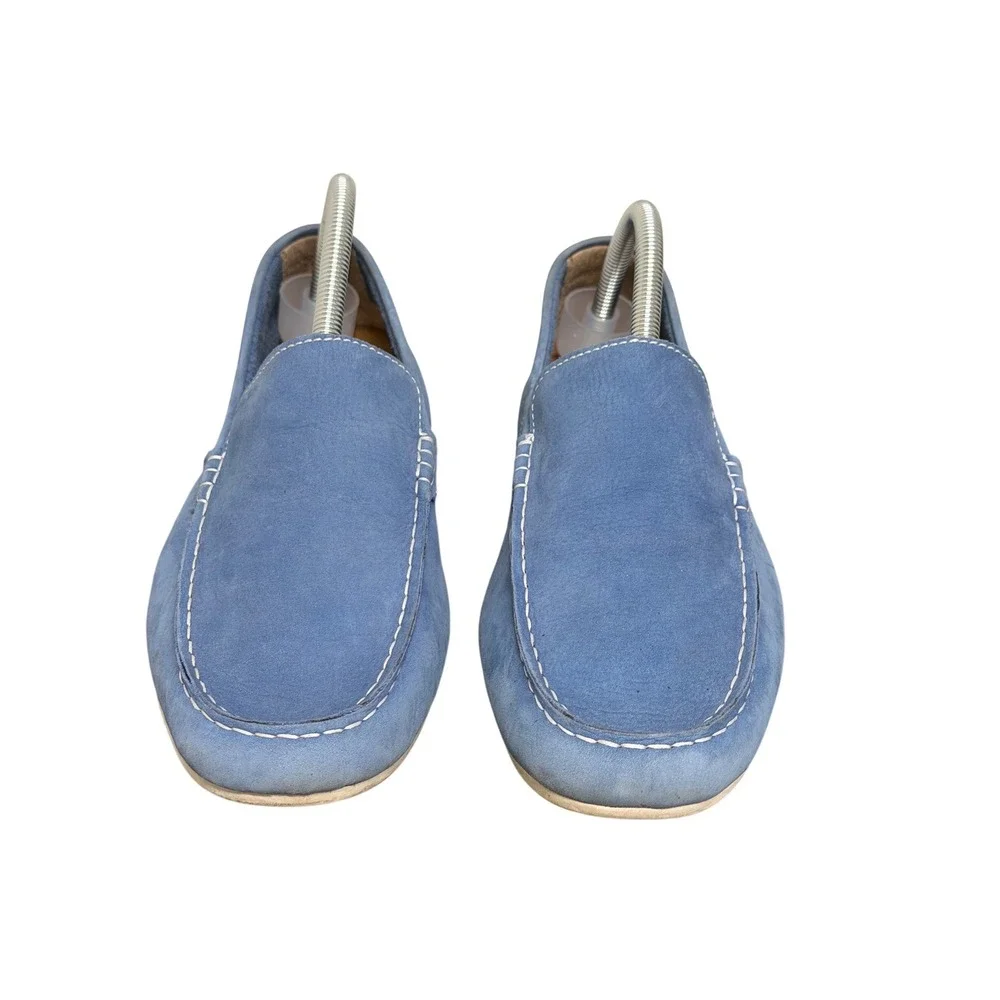 Born Loafers Mens 8.5 Blue Leather Handcrafted Driving Moccasins H38254